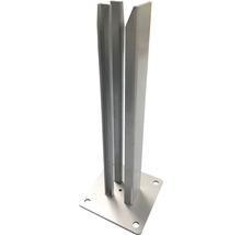 Metallpfosten mit quadratischer Grundplatte zur Befestigung