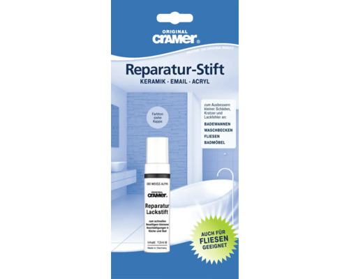 Reparaturlackstift Cramer weiß-alpin (sanitärweiß) 12 ml-0