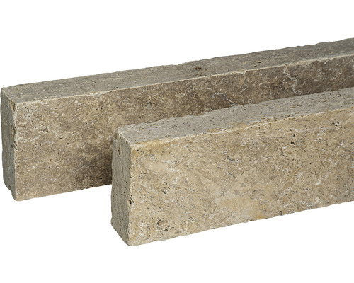 FLAIRSTONE Travertin Randstein Roma getrommelt 60 cm x 6 cm x 15 cm