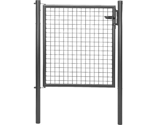 Wellengittertor ALBERTS 100 x 125 cm anthrazit Gartentor mit quadratischem Drahtgitter