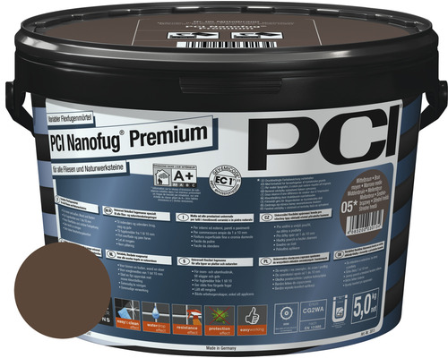 PCI Nanofug® Premium Variabler Flexfugenmörtel für alle Fliesen und Natursteine mokka 5 kg