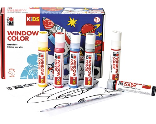 Marabu Window Color Set mit Fenstermalfarben und Malvorlagen