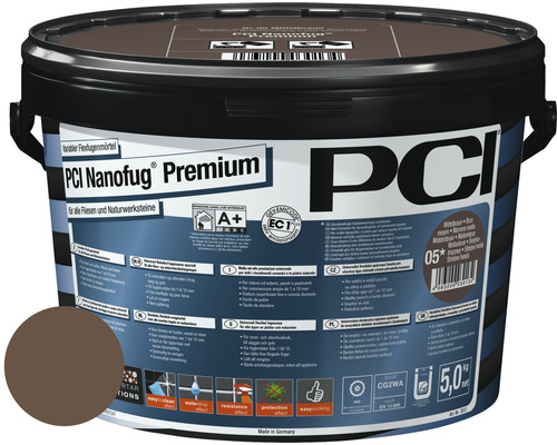 PCI Nanofug® Premium Variabler Flexfugenmörtel für alle Fliesen und Natursteine mahagoni 5 kg