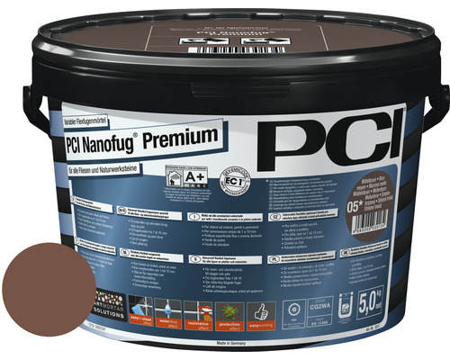 PCI Nanofug® Premium Variabler Flexfugenmörtel für alle Fliesen und Natursteine rehbraun 5 kg