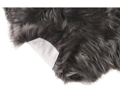 Grauer Kunstfellteppich mit Rückseite