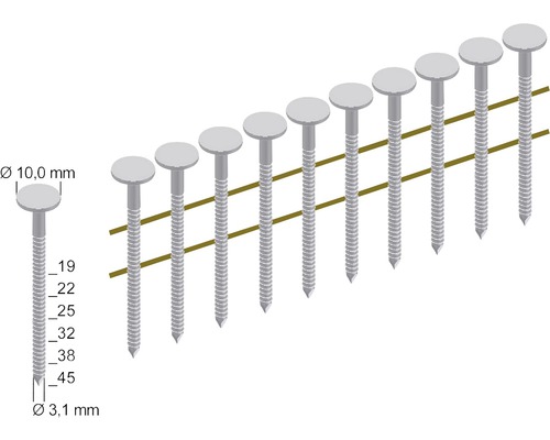 Pappnägel für Nagler 4X-CNZ45-25NKRI
