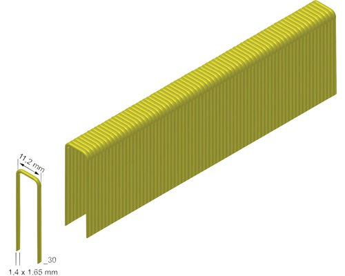 Klammern mit den Maßen 11,2 x 1,4 x 1,65 mm