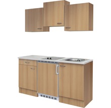 Singleküche Flex Well Nano 150,5 cm Frontfarbe Buche Matt Korpusfarbe Buche inkl. Einbaugeräte-thumb-2