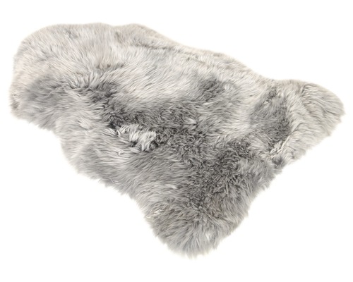 Graue Schaffellimitat Fußmatte