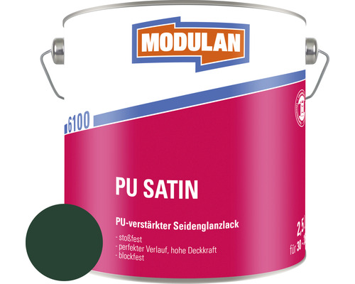 MODULAN 6100 PU Satin Lack RAL 6005 moosgrün 750 ml Modulan PU Satin Lackdose