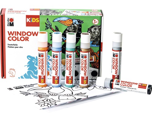 Marabu Window Color Malset für Kinder mit Malvorlagen