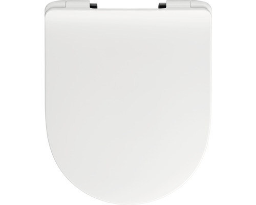 REIKA WC-Sitz MITO weiß Scharniere schwarz matt mit Absenkautomatik und Quick&Clean für Jungborn Donella, Jungborn Two, Laufen Pro, Villeroy & Boch O.novo Toilettendeckel aus Kunststoff