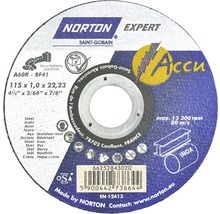 Trennscheibe Norton Stahl/Inox Ø 115x22,23 mm