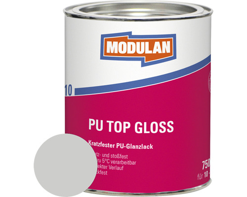 MODULAN 6110 PU Lack Top Gloss RAL 7035 lichtgrau 750 ml Modulan PU Top Gloss Lackdose, kratzfest, Inhalt 750ml