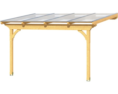 Holzcarport mit transparentem Dach