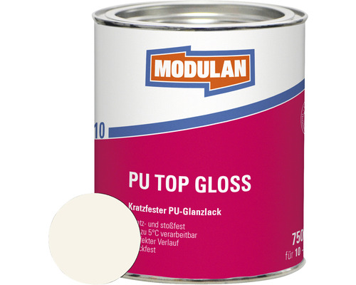 MODULAN 6110 PU Lack Top Gloss RAL 9010 reinweiß 750 ml Dose PU Top Glanzlack