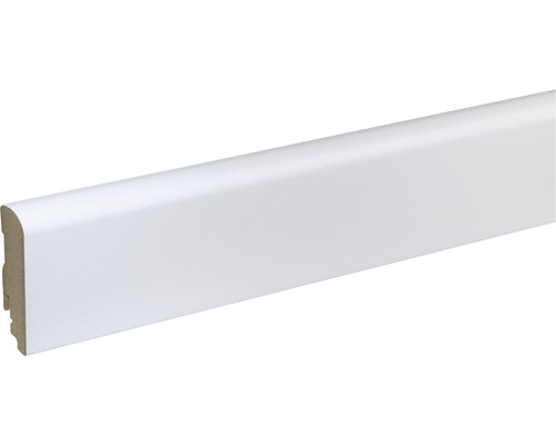 Sockelleiste FU088L MDF weiß lackiert 19 x 70 x 2400 mm Weiße Fußleiste aus Holz
