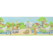 Illustration eines Zoos mit verschiedenen Tieren