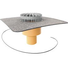 TopWet Terrassengully mit integrierter Bitumen-Manschette beheizbar NW 125 mm H = 182 mm