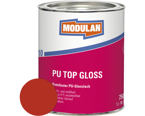 MODULAN 6110 PU Lack Top Gloss RAL 3000 feuerrot 750 ml Farbdose mit Polyurethan Top Glanzlack