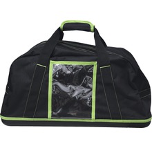 Schwarze Werkzeugtasche mit transparentem Fach