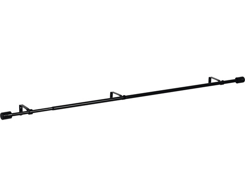 Gardinenstange Vorhangstange, 16 Mm Durchmesser, Schwarz, 100 Cm – Inkl. Träger & Endstücke