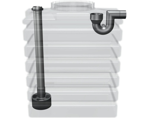 Regenwassertank mit Zulaufgarnitur und Siphon