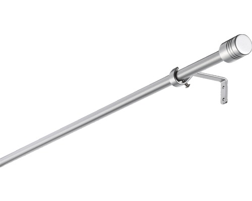 Gardinenstangen Set ausziehbar Zylinder silber 100-200 cm Ø 13/16 mm