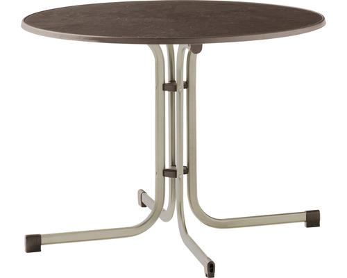 Gartentisch Sieger 236/C-M 100 cm champagner Gestell aus Stahl in champagner, Gartentischplatte aus Mecalit®-Pro in mocca Gartentisch Sieger 236/C-M 100 cm champagner Gestell aus Stahl in champagner, Gartentischplatte aus Mecalit®-Pro in mocca