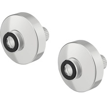 Zwei Rosetten aus Metall für Sanitärinstallationen