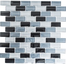Glasmosaik XCM B899 32,2x31 cm grau/schwarz