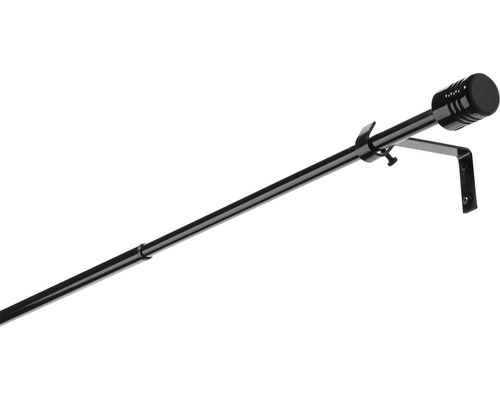 Gardinenstangen Set ausziehbar Zylinder schwarz 200-300 cm Ø 13/16 mm-0
