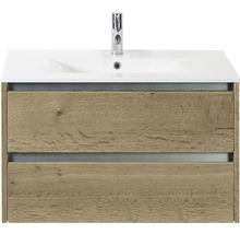 Waschtischunterschrank mit zwei Schubladen und Aufsatzwaschbecken