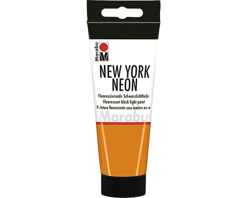 Marabu New York Neon Effektfarbe neonorange 324 100 ml Tube fluoreszierende Schwarzlichtfarbe