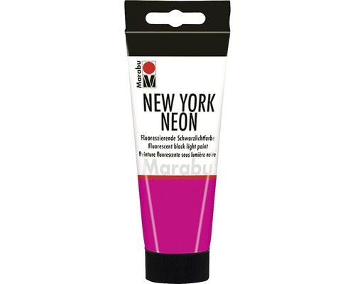 Marabu New York Neon Effektfarbe neonpink 334 100 ml Tube fluoreszierende Schwarzlichtfarbe