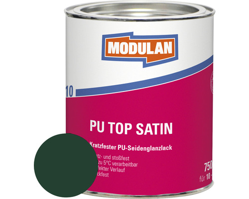 MODULAN 6110 PU Lack Top Satin RAL 6005 moosgrün 750 ml Modulan PU Top Satin Lackdose mit Farbbeispiel