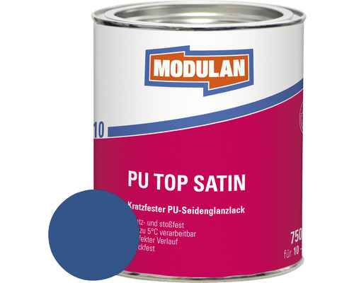 MODULAN 6110 PU Lack Top Satin RAL 5010 enzianblau 750 ml Modulan PU Top Satinlack in einer Dose mit Farbbeispiel