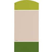 Farbmusterkarte mit drei Farbtönen