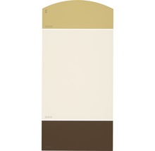 Farbmusterkarte mit drei Farbtönen