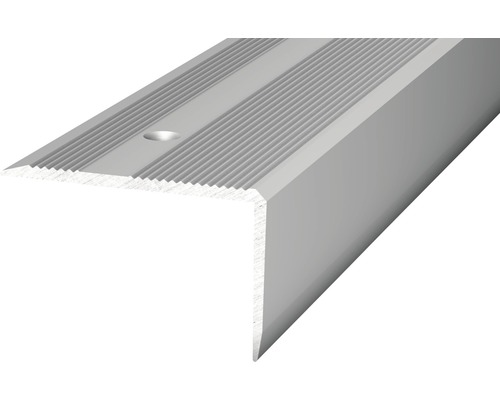 Prinz Treppenkantenprofil Alu silber gelocht 40 x 25 x 1000 mm Treppenkantenprofil aus Aluminium mit Riffelstruktur und Bohrloch
