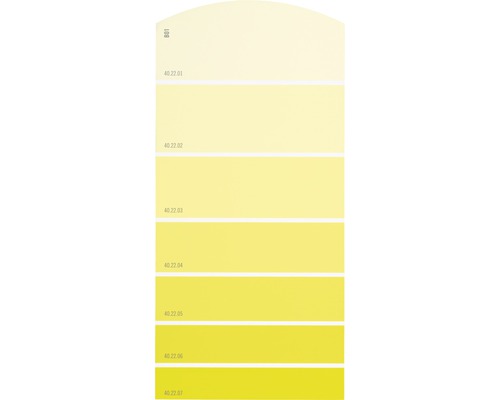 Farbmusterkarte Farbtonkarte B01 Farbwelt gelb 21x10 cm