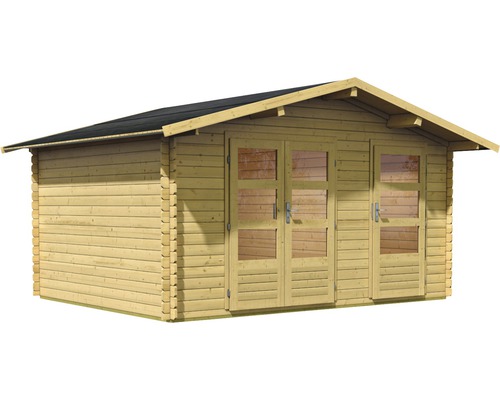 Holzgartenhaus mit drei Doppeltüren