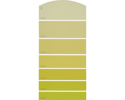 Farbmusterkarte Farbtonkarte B14 Farbwelt gelb 21x10 cm