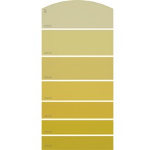 Farbmusterkarte mit Gelbtönen