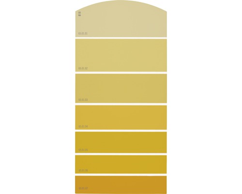 Farbmusterkarte Farbtonkarte B18 Farbwelt gelb 21x10 cm