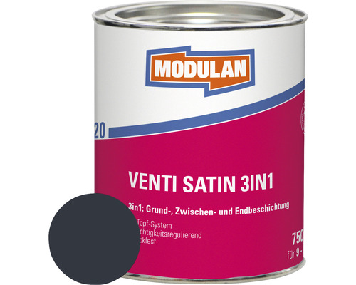 MODULAN 6120 Venti Lack Satin 3in1 RAL 7016 anthrazitgrau 750 ml MODULAN Venti Satin 3in1 Lackfarbe im Farbeimer