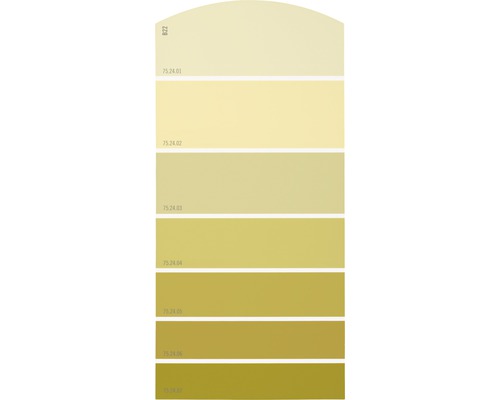 Farbmusterkarte Farbtonkarte B22 Farbwelt gelb 21x10 cm