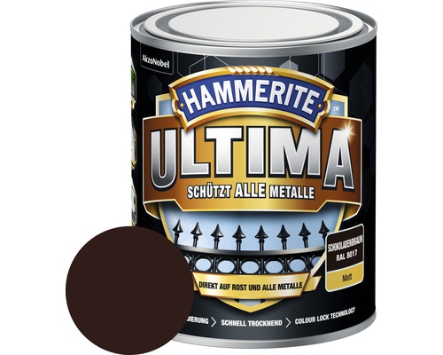 Hammerite Metallschutzlack Ultima Ral 8017 schokoladenbraun matt 750 ml Hammerite Ultima Schutzlackdose Schokoladenbraun RAL 8017 matt