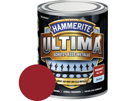 Hammerite Metallschutzlack Ultima Ral 3003 rubinrot glänzend 750 ml
