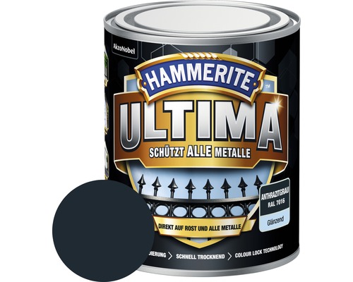 Hammerite Metallschutzlack Ultima Ral 7016 anthrazitgrau glänzend 750 ml